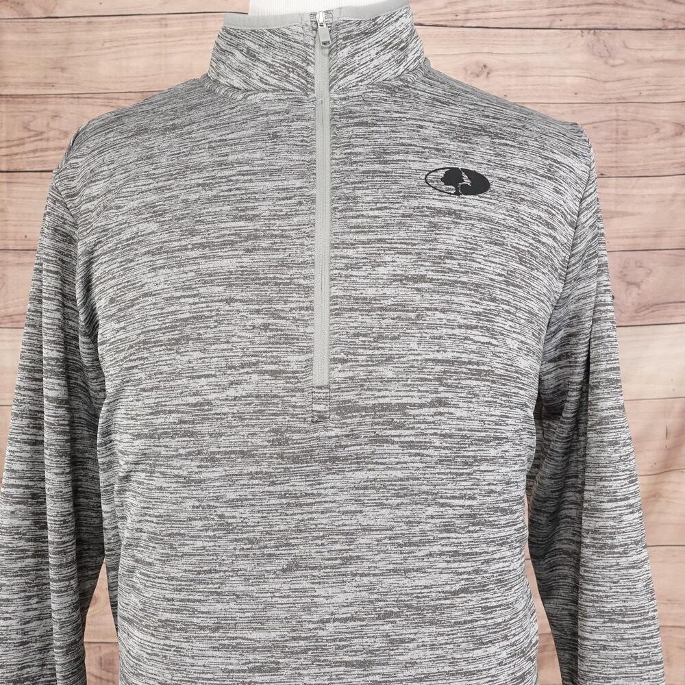 Mossy Oak Pullover Mens XL Gray 1/4 Zip Long Sleeve Outdoor Athletic Shirt